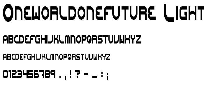 Oneworldonefuture Light font